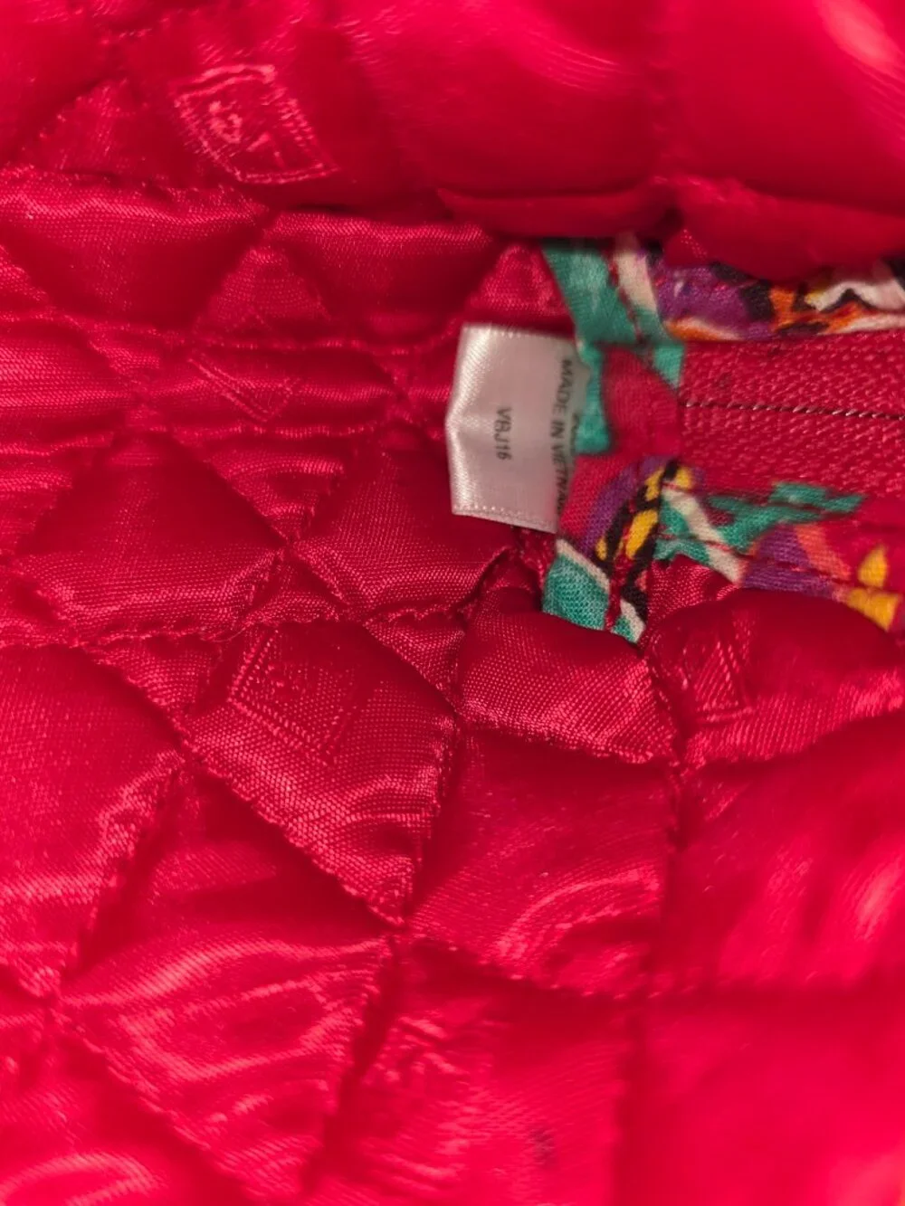 Vera Bradley Zip Pouch Makeup Organizer Pencil Case Travel Accessory Rumba